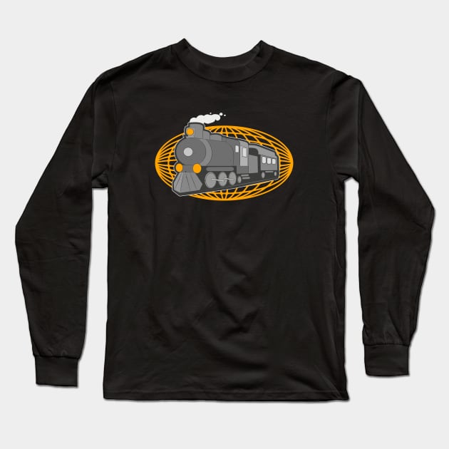 Railroader Railroad Steam Locomotive Long Sleeve T-Shirt by Foxxy Merch